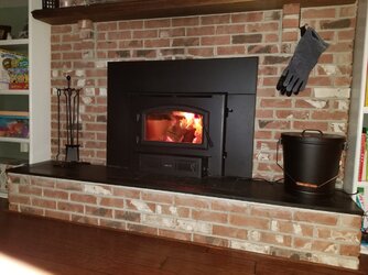 Stove Buddy - 😍 We think this Buddy Classic compliments this original  brick fireplace perfectly. What do you think ? 🔥🔥🔥