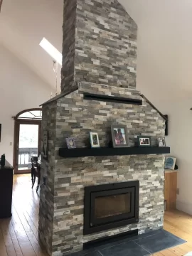 Double sided fireplace