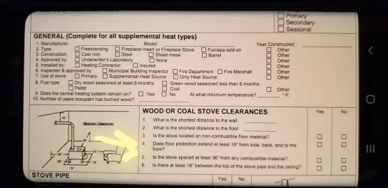 Hearth floor clearance, wood insert