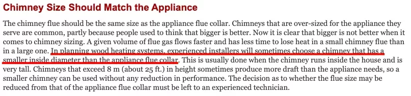 Flue Sizing - Based on the Unique Variables