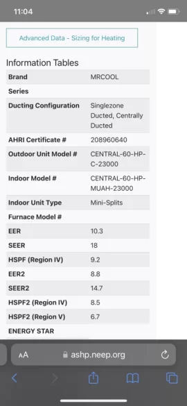 Optimizing operation of heat pump for efficiency