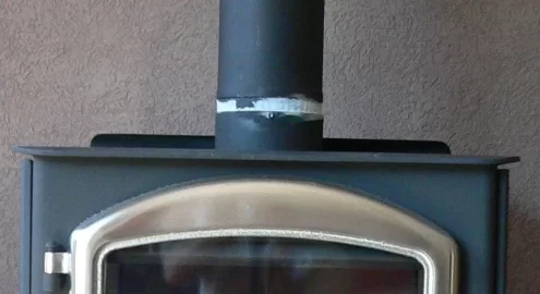 [Hearth.com] Gray Stove To Pipe Joint