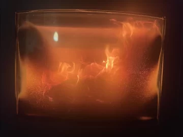 [Hearth.com] Creosote burning inside burn chamber