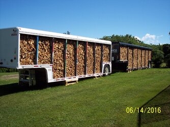 Beverage trailers/truck bodies for firewood