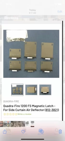 QuadraFire CB1200 Classic Bay Side Doors Mag Latch Upgrade