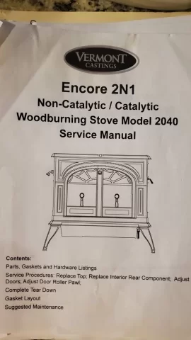 Vermont Castings Encore 2040 rebuild instructions