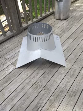 Flashing a stainless chimney peak