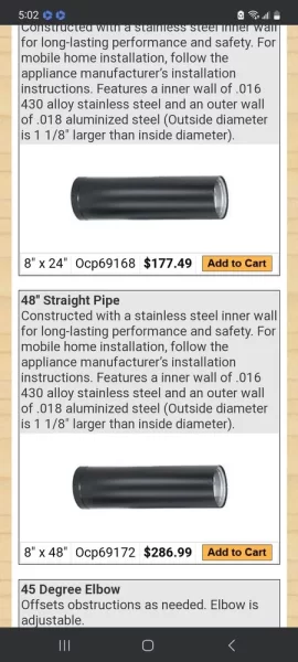 [Hearth.com] My Woodstove single wall pipe is 8 inches from my log walls