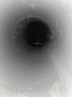 How to remove last piece of old pipe from thimble?