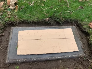 Cleaning Bronze Veteran Ground Level Flat Grave Marker Headstone