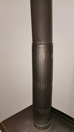 Heat shield on woodstove pipe