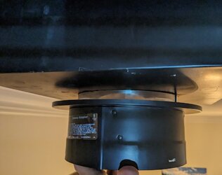 How to connect metal-fab ceiling support to DVL chimney adapter