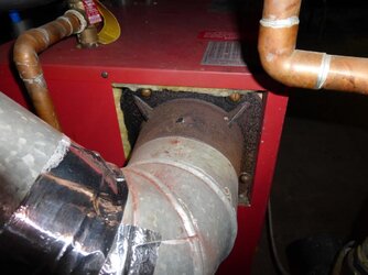 Replacing oil boiler chimney pipe