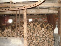 storing wood in barn