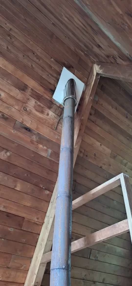 [Hearth.com] Neat Old Boy Scout A-Frame - Looking for rec's on materials & approach for redoing the chimney liner and vent