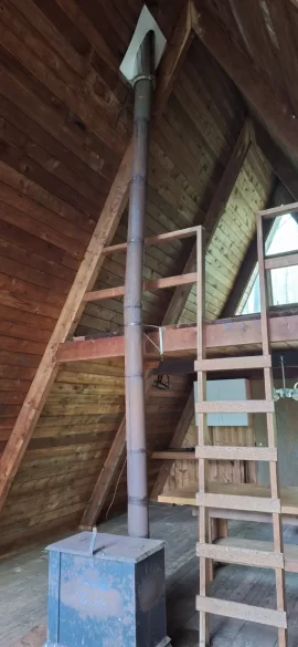 [Hearth.com] Neat Old Boy Scout A-Frame - Looking for rec's on materials & approach for redoing the chimney liner and vent