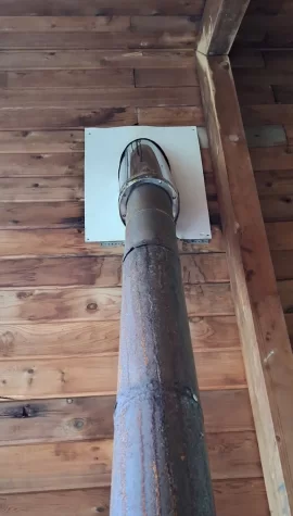 [Hearth.com] Neat Old Boy Scout A-Frame - Looking for rec's on materials & approach for redoing the chimney liner and vent