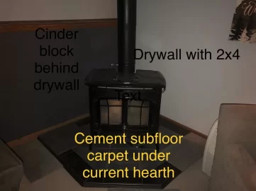 [Hearth.com] Hearth pad and wall protection Bennington