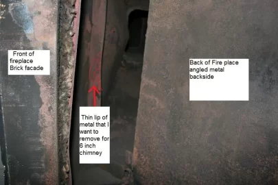 [Hearth.com] Insert into a 1950's brick hearth / metal fireplace - how much bend in liner is ok?