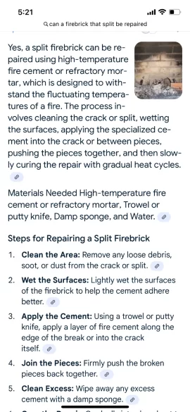 [Hearth.com] Has anyone repaired a cracked firebrick with refractory cement?