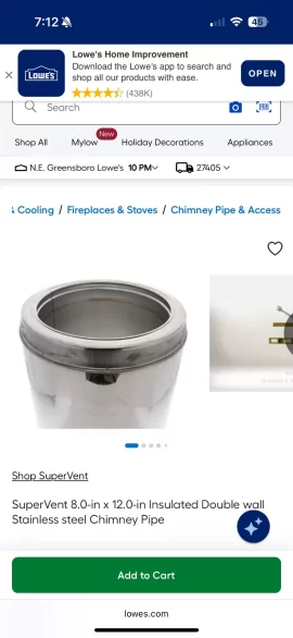 [Hearth.com] Stove pipe identification