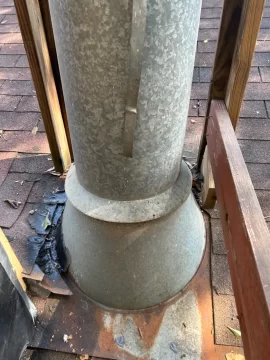 [Hearth.com] Help Identifying old chimney system/advice about how to deal with Frankenstein-ed  chimney extension.
