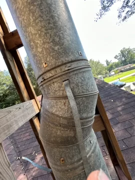 [Hearth.com] Help Identifying old chimney system/advice about how to deal with Frankenstein-ed  chimney extension.