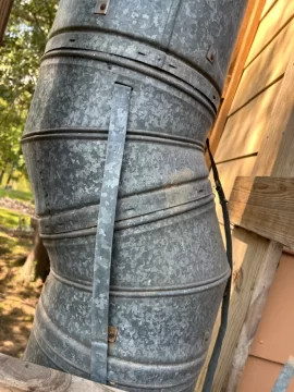 [Hearth.com] Help Identifying old chimney system/advice about how to deal with Frankenstein-ed  chimney extension.