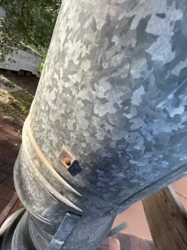 [Hearth.com] Help Identifying old chimney system/advice about how to deal with Frankenstein-ed  chimney extension.