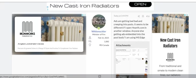 [Hearth.com] Advertisements taking up page