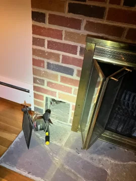 [Hearth.com] Installing a Harmon Accentra 52i TC into a 1950s brick wood burning fireplace with metal fire box