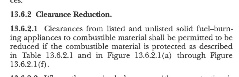 [Hearth.com] Question regarding NFPA 211 clearances
