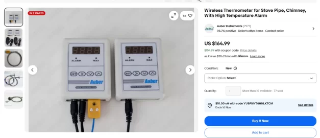 [Hearth.com] remote Flue Pipe temperature