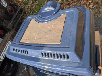 [Hearth.com] Freestanding Blue Enamel Waterford woodburning stove in Glen Mills, Pa