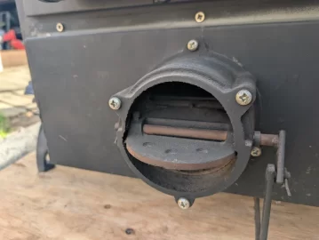 [Hearth.com] Freestanding Blue Enamel Waterford woodburning stove in Glen Mills, Pa