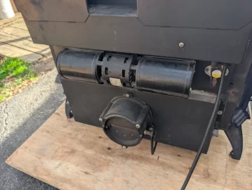 [Hearth.com] Freestanding Blue Enamel Waterford woodburning stove in Glen Mills, Pa