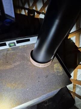 [Hearth.com] Old woodstove in yurt wall