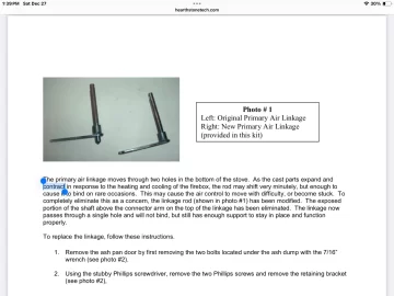 [Hearth.com] Equinox air control sticking