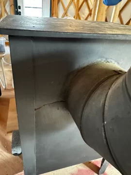 [Hearth.com] Fisher Wood stove crack repair