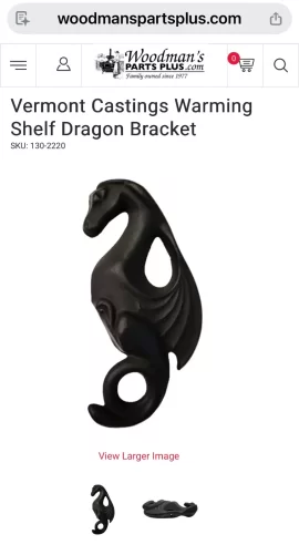 [Hearth.com] Warming shelf dragon bracket?