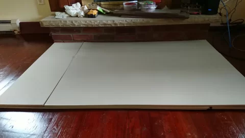 [Hearth.com] DYI Hearth pad - In order: 5/8" plywood, 1/2" Micore 300, 1/2" Durock, and ceramic tiles