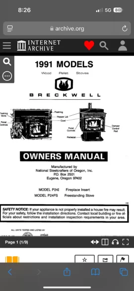 [Hearth.com] Issue with old Breckwell P24