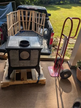 [Hearth.com] Moving hearthstone castleton with a dolly