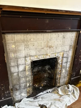 [Hearth.com] Found some kind of clay printed material around fire - victorian age