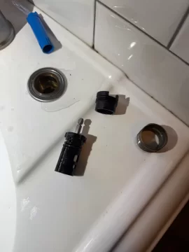 [Hearth.com] Moen bathroom faucet cartridge replacement to fix leak around the handle or dripping spout.