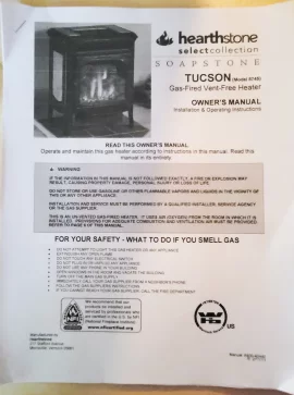 [Hearth.com] Pilot won't stay lit: Hearthstone Tuscon Gas-Fired Vent-Free Heater model #8745