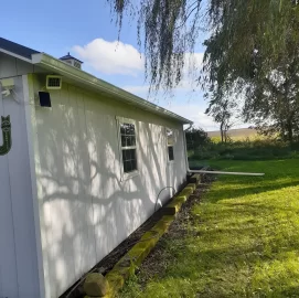 [Hearth.com] Can I toss some gutters on this Amish garage?