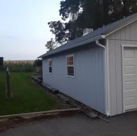 [Hearth.com] Can I toss some gutters on this Amish garage?