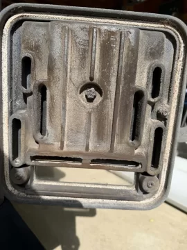 [Hearth.com] Vintage Cawley/LeMay 400 Cast Iron Wood Stove & Piping for Sale