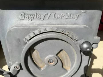 [Hearth.com] Vintage Cawley/LeMay 400 Cast Iron Wood Stove & Piping for Sale